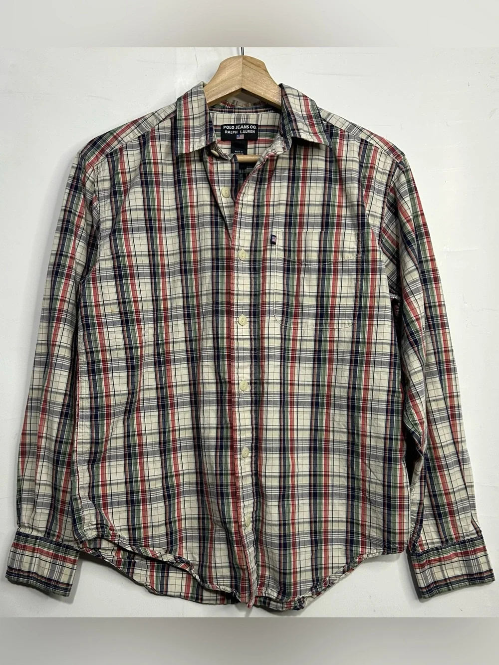 5 for $25🔥Vintage Polo Ralph Lauren Plaid Button Front Shirt Medium